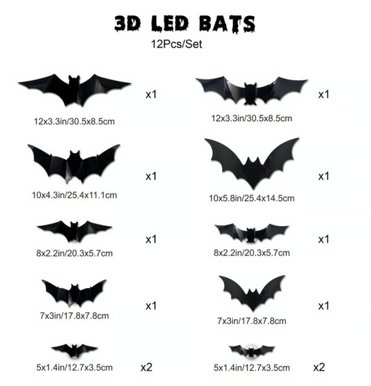 🦇Halloween 3D Lighted Bats