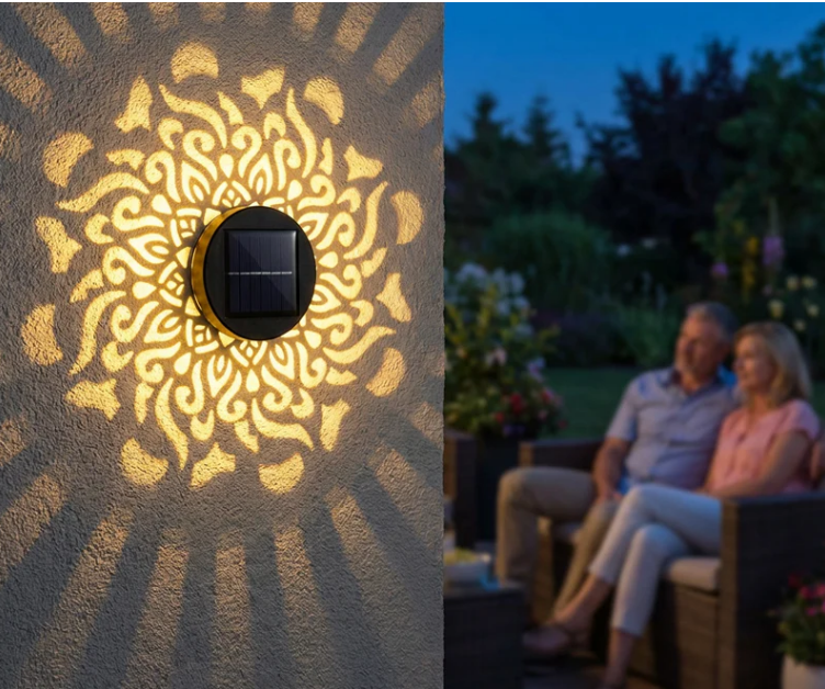Solar Mandala Wall Light | Outdoor Garden Fence Projector Lamp 🪐🌌