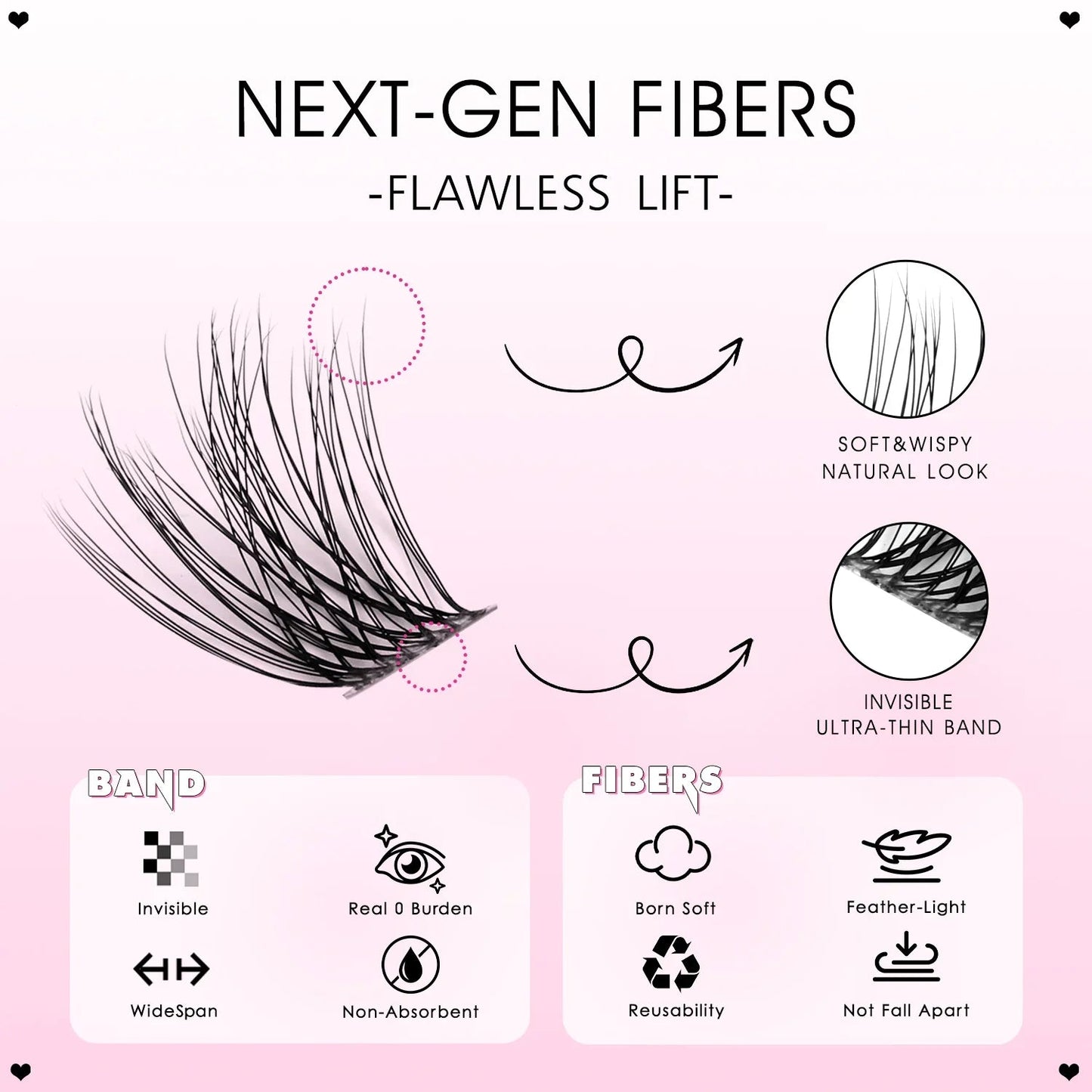 Eyelashes Clusters 320 pcs Natural Eyelash extension Cluster Lashes Volume Mixed Tray Lashes Cluster Natural Lashes