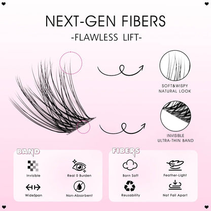 Eyelashes Clusters 320 pcs Natural Eyelash extension Cluster Lashes Volume Mixed Tray Lashes Cluster Natural Lashes