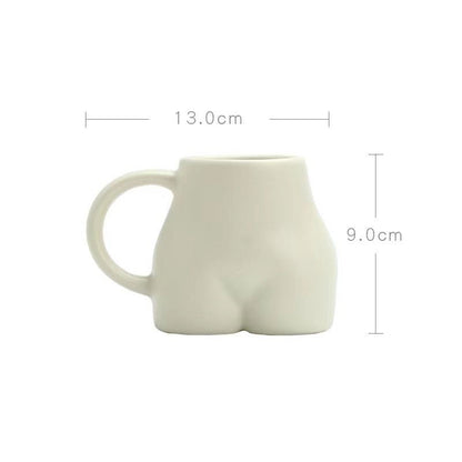 🍑 Funniest match with your Turtle Coaster | Ceramic Funny Butt Mug 350ml – Novelty Coffee & Tea Cup Gift