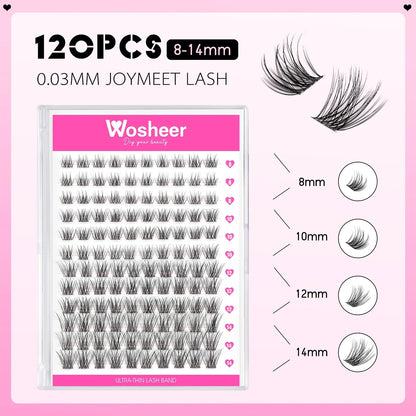 Eyelashes Clusters 320 pcs Natural Eyelash extension Cluster Lashes Volume Mixed Tray Lashes Cluster Natural Lashes