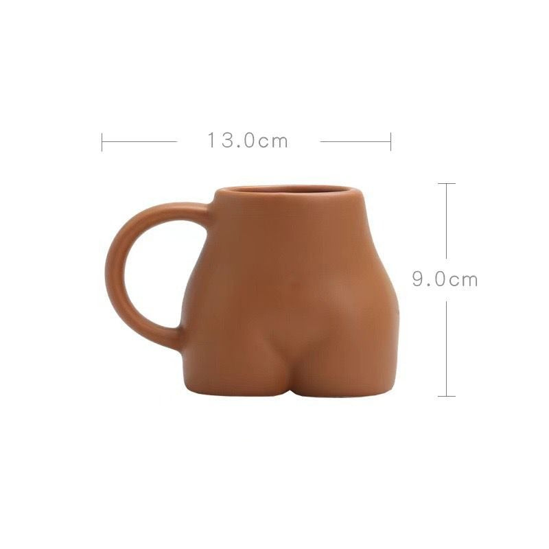 🍑 Funniest match with your Turtle Coaster | Ceramic Funny Butt Mug 350ml – Novelty Coffee & Tea Cup Gift