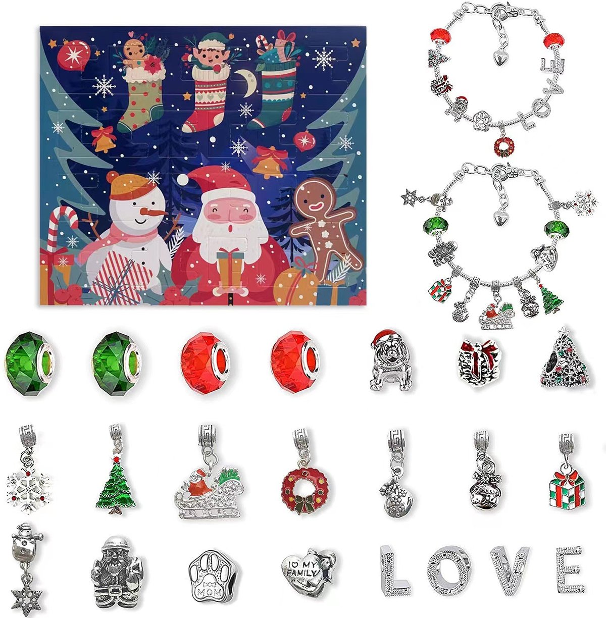 🎄 DIY 24 Days Christmas Countdown Calendar Bracelets Set 🎅🏻