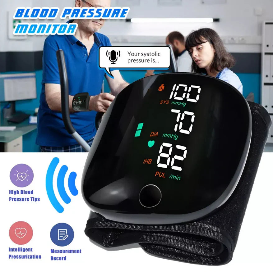 𝐀𝐮𝐭𝐨𝐦𝐚𝐭𝐢𝐜 𝐖𝐫𝐢𝐬𝐭 𝐁𝐏 𝐌𝐨𝐧𝐢𝐭𝐨𝐫™ - Clinically Accurate w/ Large Backlit Display, Adjustable Cuff, Voice Broadcast & Case