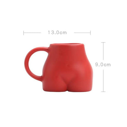 🍑 Funniest match with your Turtle Coaster | Ceramic Funny Butt Mug 350ml – Novelty Coffee & Tea Cup Gift