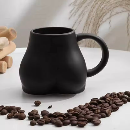 🍑 Funniest match with your Turtle Coaster | Ceramic Funny Butt Mug 350ml – Novelty Coffee & Tea Cup Gift