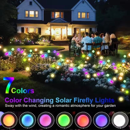 10 Outdoor Lights Solar Lawn Lamp Garden Lamp LED Wind-driven Firefly Ground Plug Lamp for Garden Lawn Landscape Holiday Light