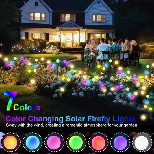 10 Outdoor Lights Solar Lawn Lamp Garden Lamp LED Wind-driven Firefly Ground Plug Lamp for Garden Lawn Landscape Holiday Light