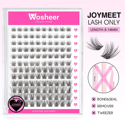 Eyelashes Clusters 320 pcs Natural Eyelash extension Cluster Lashes Volume Mixed Tray Lashes Cluster Natural Lashes