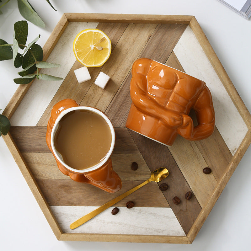 Funny Muscle Cup 💪 – Fierce Male Mug, Birthday Gift for Boys, Girlfriend, Mate