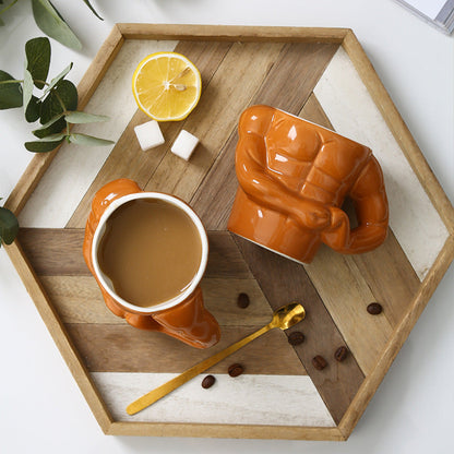 Funny Muscle Cup 💪 – Fierce Male Mug, Birthday Gift for Boys, Girlfriend, Mate