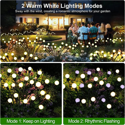 10 Outdoor Lights Solar Lawn Lamp Garden Lamp LED Wind-driven Firefly Ground Plug Lamp for Garden Lawn Landscape Holiday Light