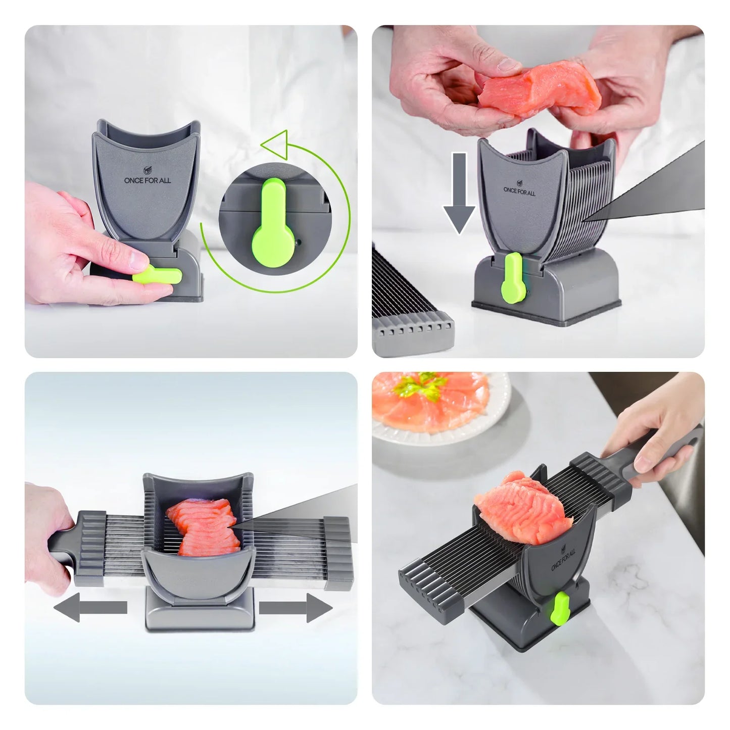 Meat Slicer For Fresh Raw Meat, Adjustable Thickness 2 Or 4 Mm, 17-In-1 Stainless Steel Meat Cleaver Kitchen Knife