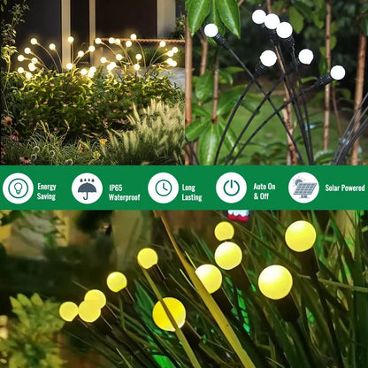 10 Outdoor Lights Solar Lawn Lamp Garden Lamp LED Wind-driven Firefly Ground Plug Lamp for Garden Lawn Landscape Holiday Light