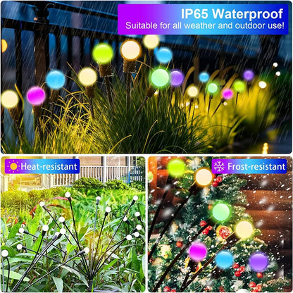 10 Outdoor Lights Solar Lawn Lamp Garden Lamp LED Wind-driven Firefly Ground Plug Lamp for Garden Lawn Landscape Holiday Light