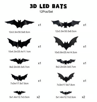 🦇Halloween 3D Lighted Bats
