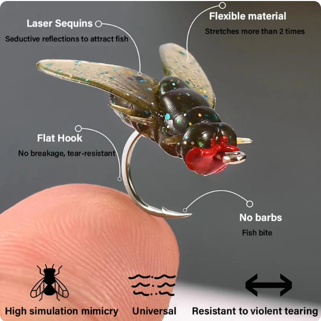 20 Flylure™ Hooks | realistic flies for big catches