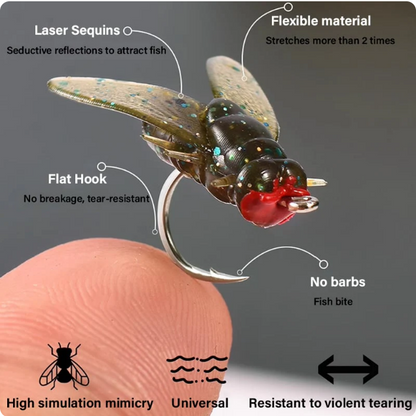 20 Flylure™ Hooks | realistic flies for big catches