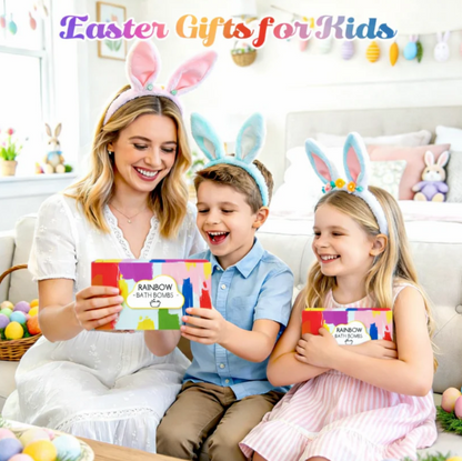 Rainbow Bath Bombs for Kids – 4 PCS Surprise Toy Gift Set for kids & Toddlers
