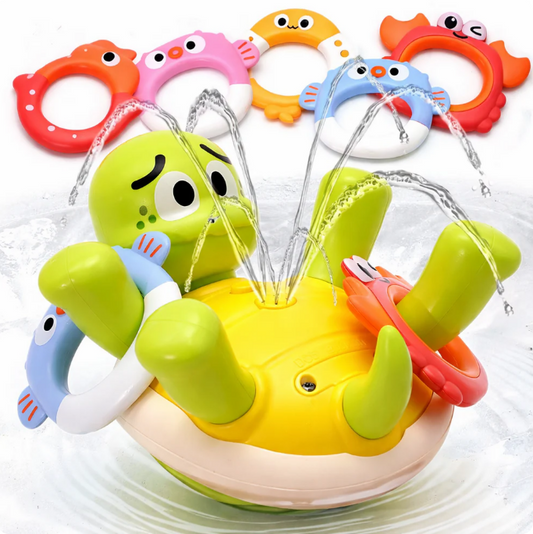 AquaSpin™ Swimming Turtle Bath Toy – Rechargeable Rotating Spray Baby Bath Toy, Cute Sensory Water Toy for Toddlers & Kids