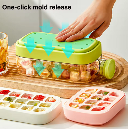 2-in-1 Silicone Ice Cube Mold With Lids Straw Outdoor Beverage Cup