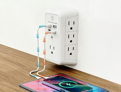 Sakerplus® Multi Outlet Surge Protector Hub