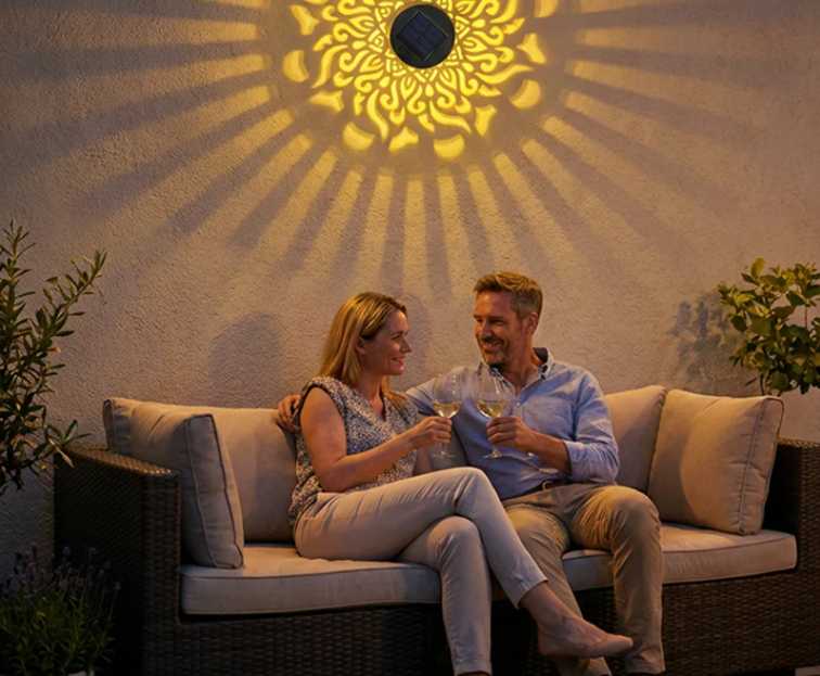 Solar Mandala Wall Light | Outdoor Garden Fence Projector Lamp 🪐🌌
