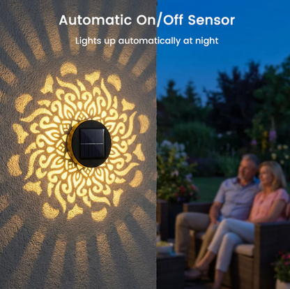 Solar Mandala Wall Light | Outdoor Garden Fence Projector Lamp 🪐🌌