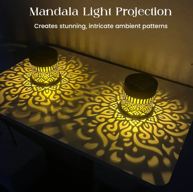 Solar Mandala Wall Light | Outdoor Garden Fence Projector Lamp 🪐🌌