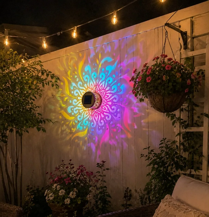 Solar Mandala Wall Light | Outdoor Garden Fence Projector Lamp 🪐🌌