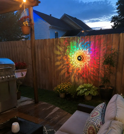 Solar Mandala Wall Light | Outdoor Garden Fence Projector Lamp 🪐🌌