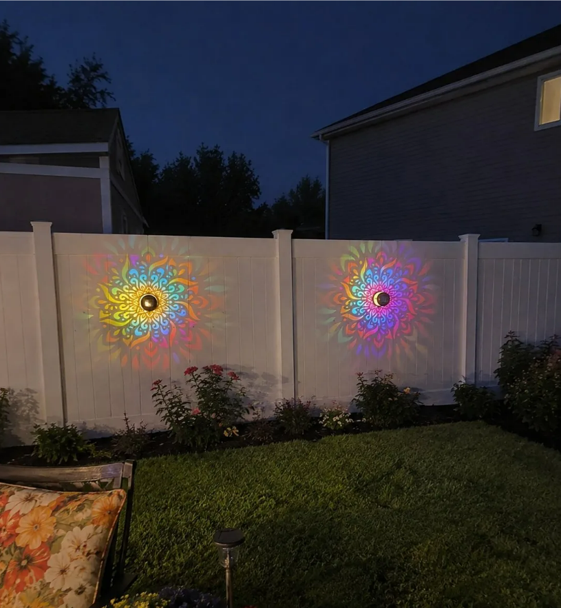 Solar Mandala Wall Light | Outdoor Garden Fence Projector Lamp 🪐🌌