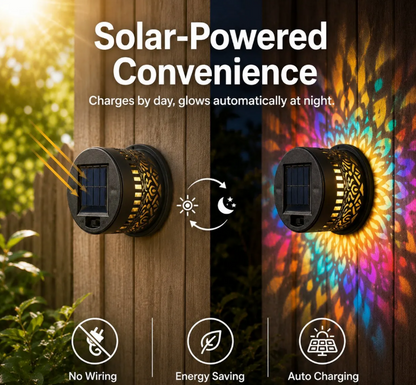 Solar Mandala Wall Light | Outdoor Garden Fence Projector Lamp 🪐🌌