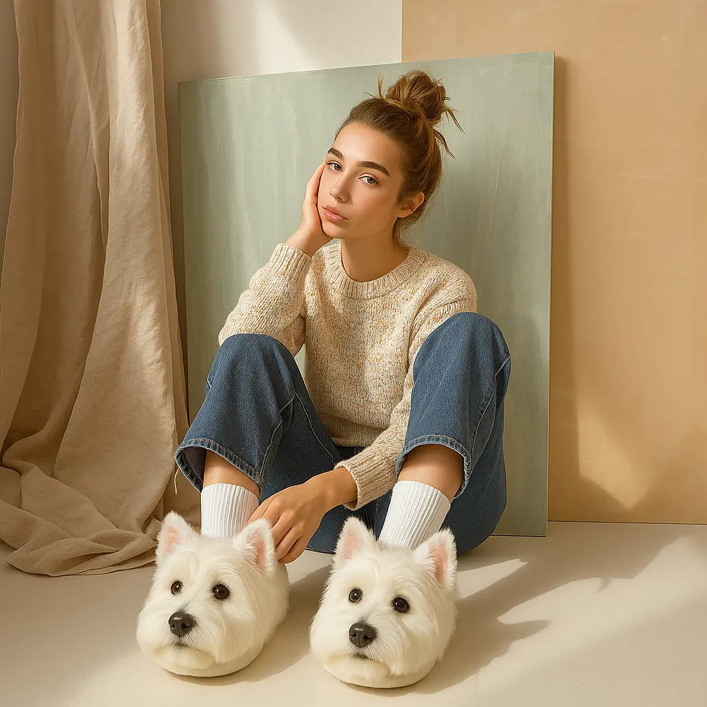 🐕 Super Realistic Dog Plush Slippers — Feel Like Walking with Your Dog Every Step