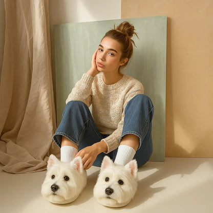 🐕 Super Realistic Dog Plush Slippers — Feel Like Walking with Your Dog Every Step