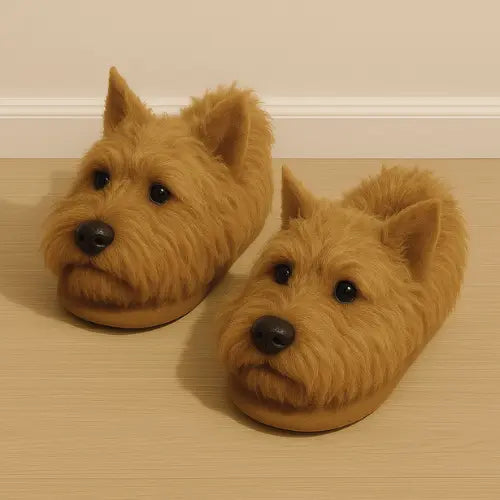 🐕 Super Realistic Dog Plush Slippers — Feel Like Walking with Your Dog Every Step
