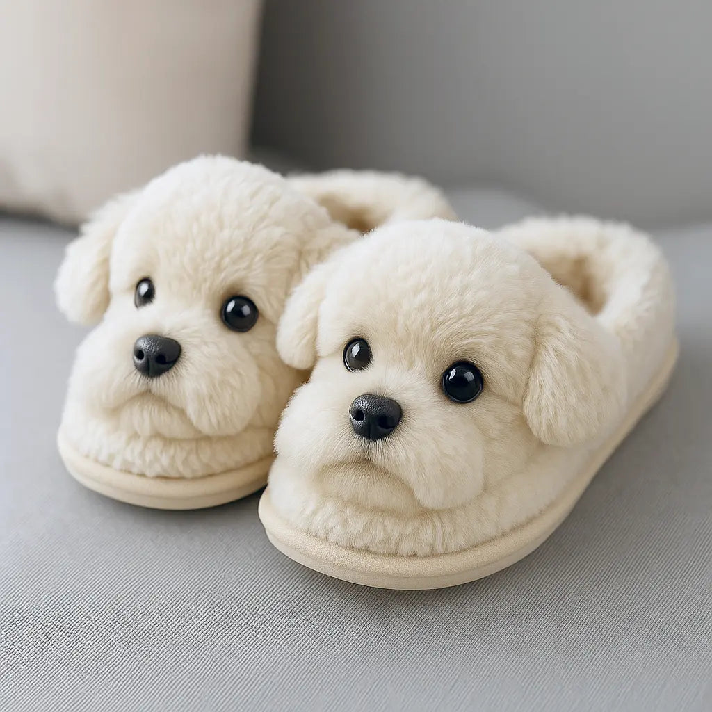 🐕 Super Realistic Dog Plush Slippers — Feel Like Walking with Your Dog Every Step