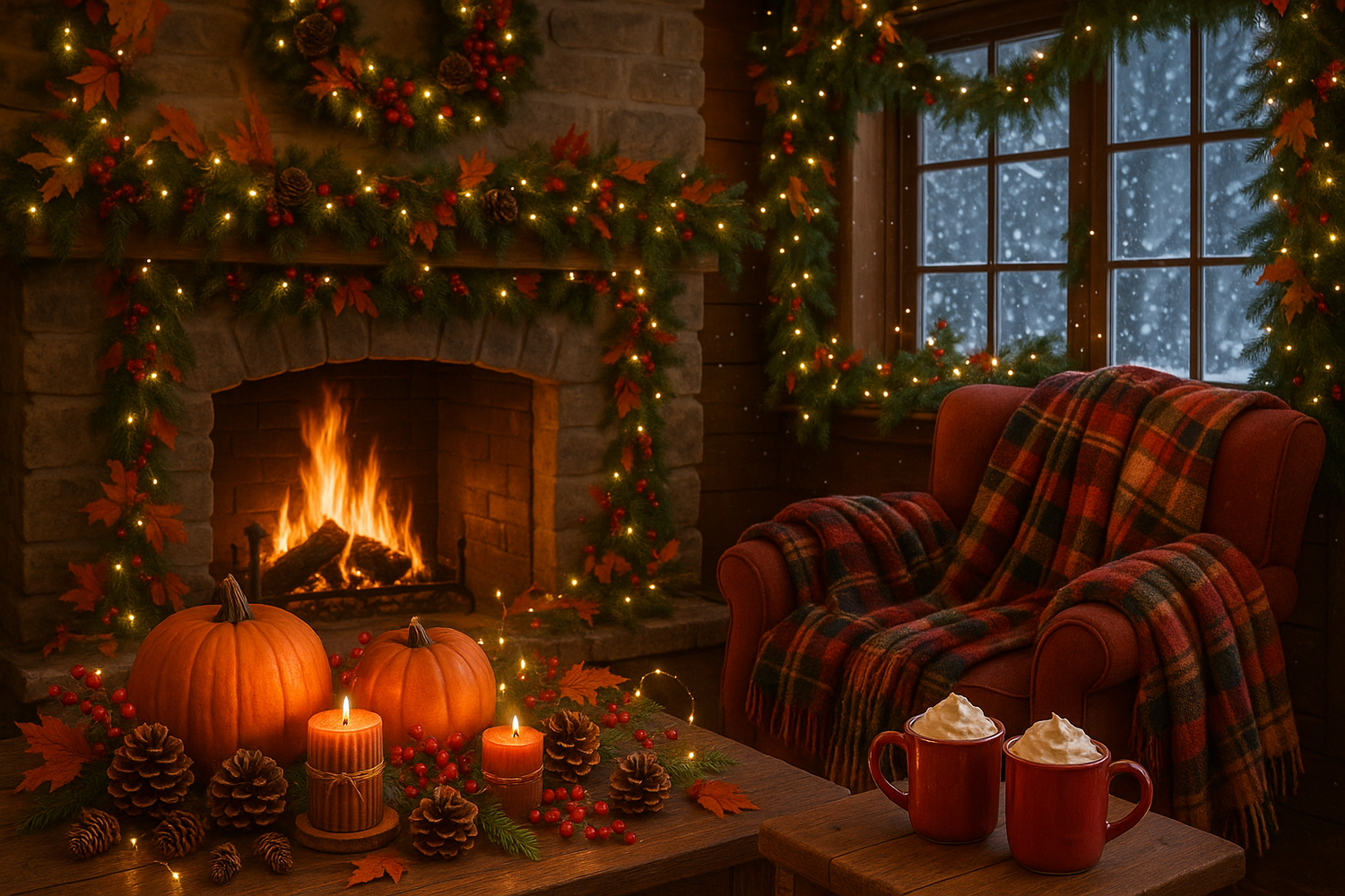 thanksgiving and christmas cozy seasons